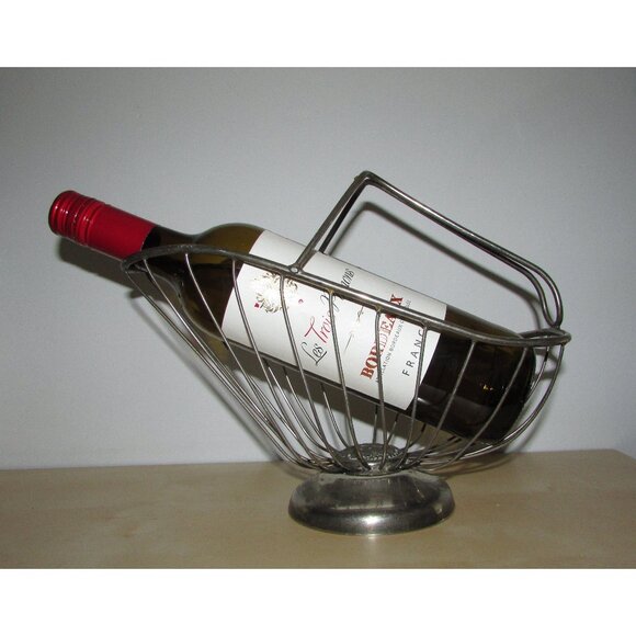 Metal Wine Holder Carrier - Vintage - Picture 1 of 6